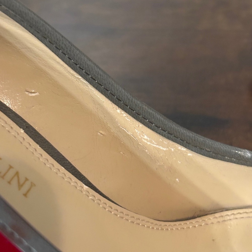 Enzo Angioloini Red Patent Leather Pointed Stiletto 3-inch Heel Gray‎ Bow (5.5) - Picture 9 of 12